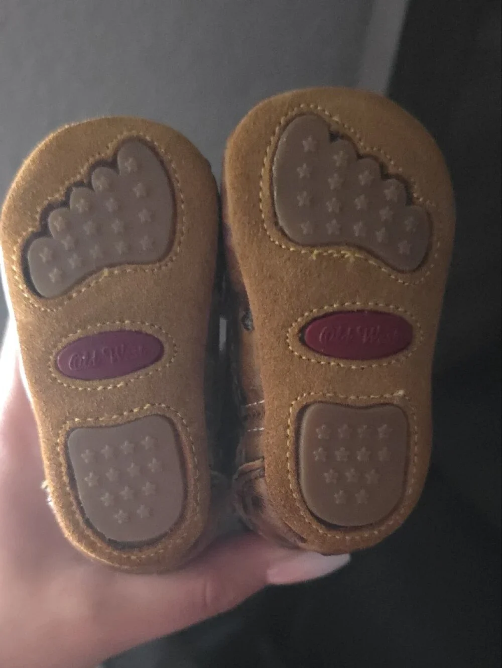 Old West Kids Brown and Cream Western Booties